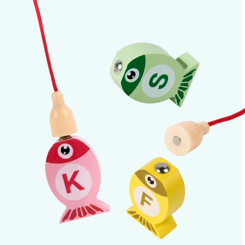 Wooden Educational Fishing Game for Kids