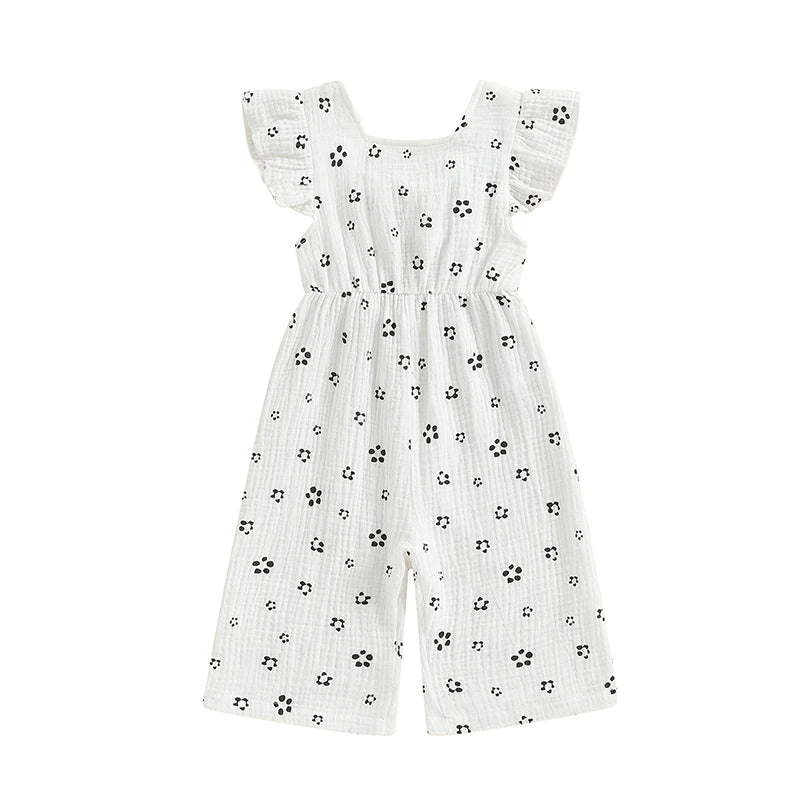 Girls Cotton Floral Summer Romper