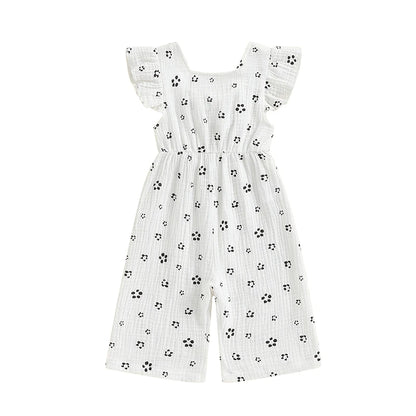 Girls Cotton Floral Summer Romper