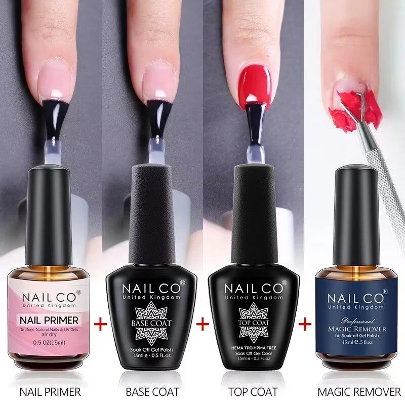NAILCO 15ml Gel Nail Kit – Base & Top Coat