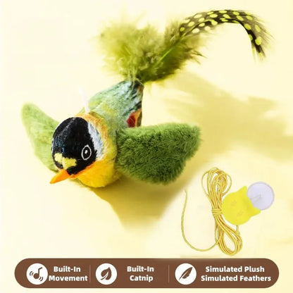 Bird Sound Cat Toy with Elastic Rope