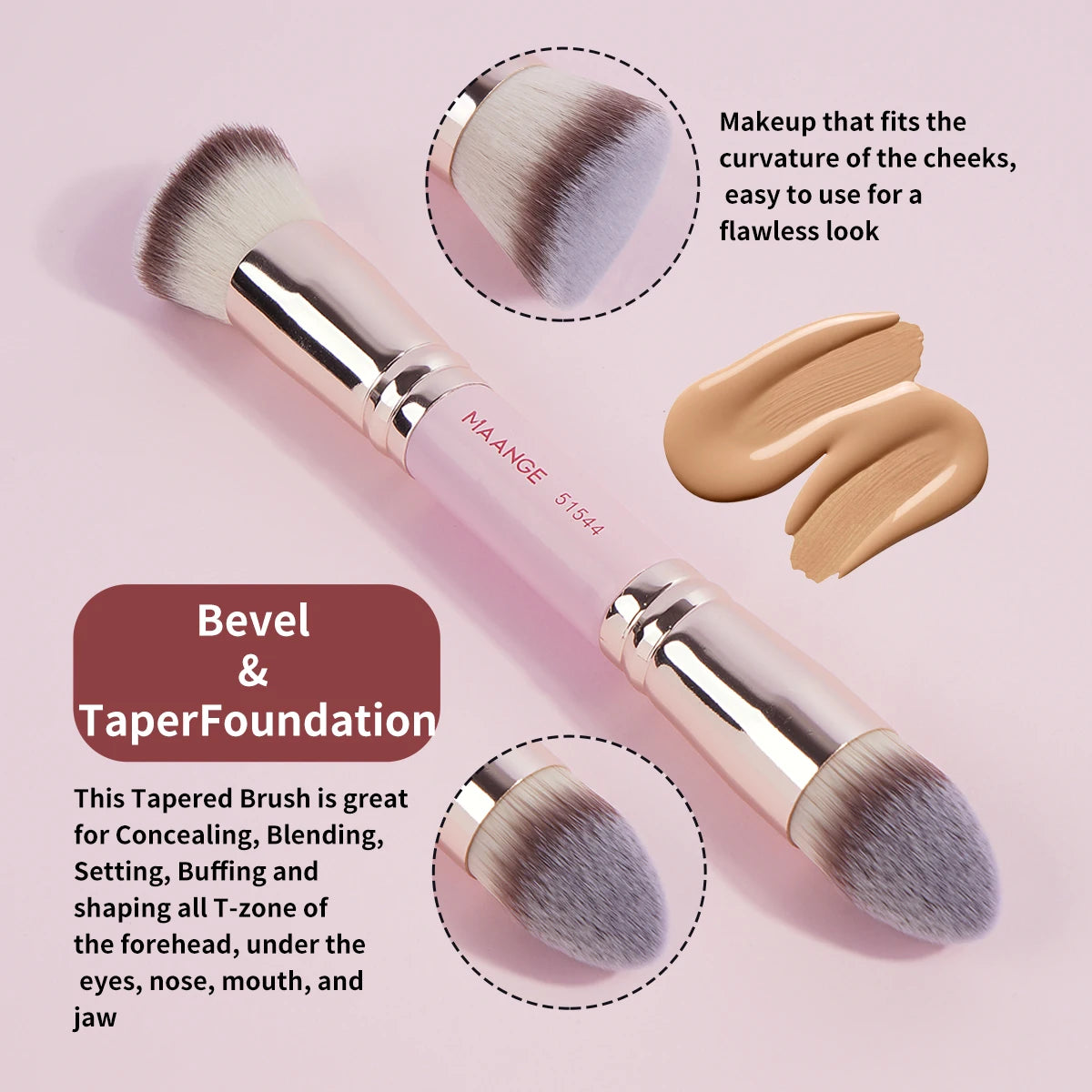 MAANGE 4-Piece Dual-Ended Makeup Brush Set