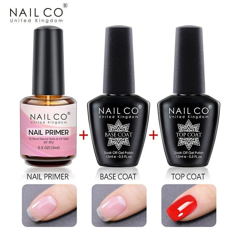 NAILCO 15ml Gel Nail Kit – Base & Top Coat
