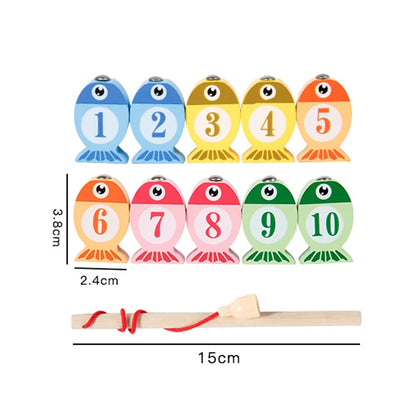 Wooden Educational Fishing Game for Kids