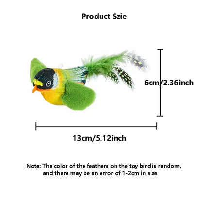 Bird Sound Cat Toy with Elastic Rope