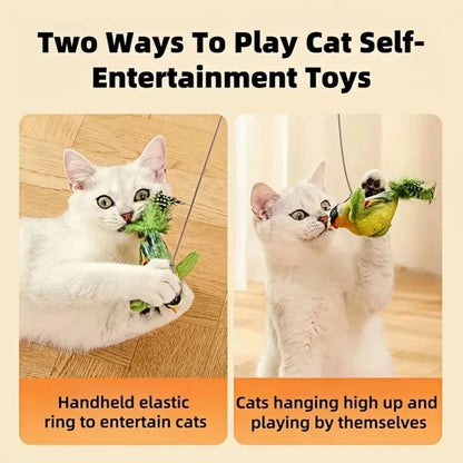 Bird Sound Cat Toy with Elastic Rope