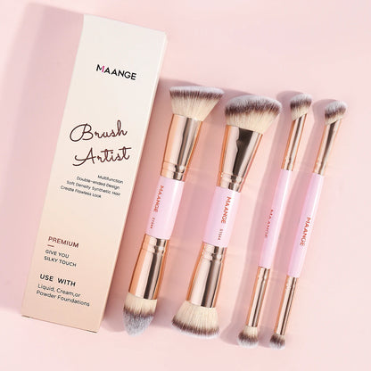 MAANGE 4-Piece Dual-Ended Makeup Brush Set