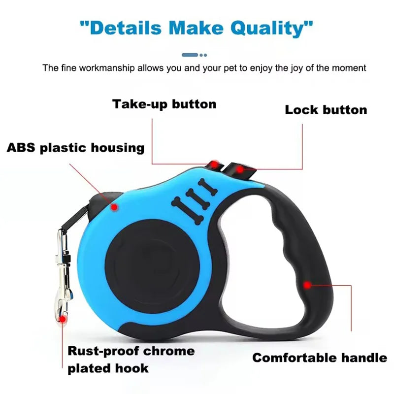 Retractable Dog Leash – Nylon Braided Rope
