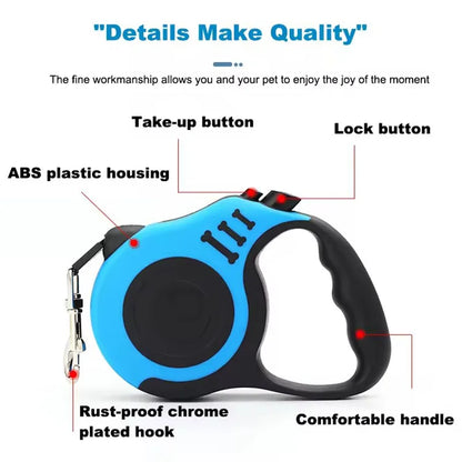 Retractable Dog Leash – Nylon Braided Rope