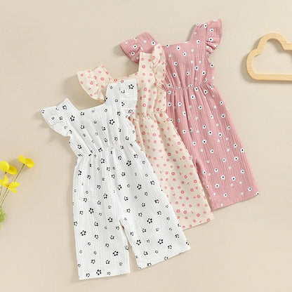 Girls Cotton Floral Summer Romper