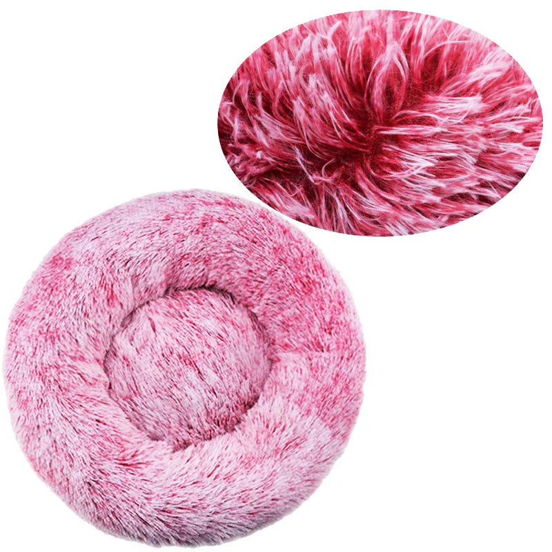Round Plush Pet Bed – Large & Medium Dogs
