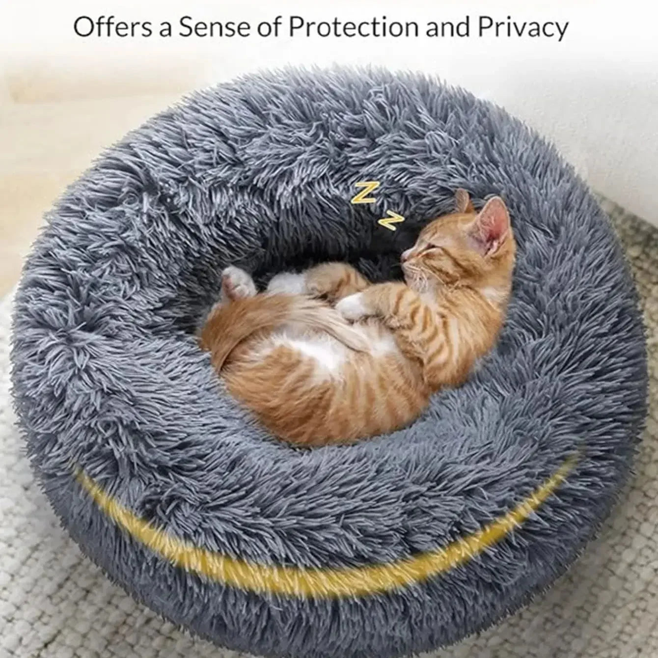 Round Plush Pet Bed – Large & Medium Dogs