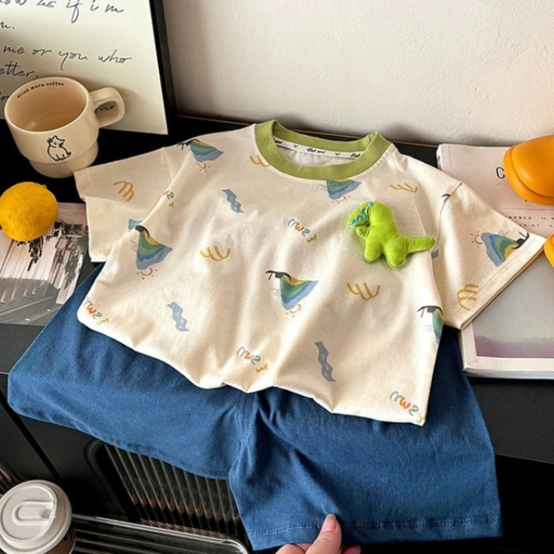 Kids Summer Cotton T-Shirt & Shorts Set